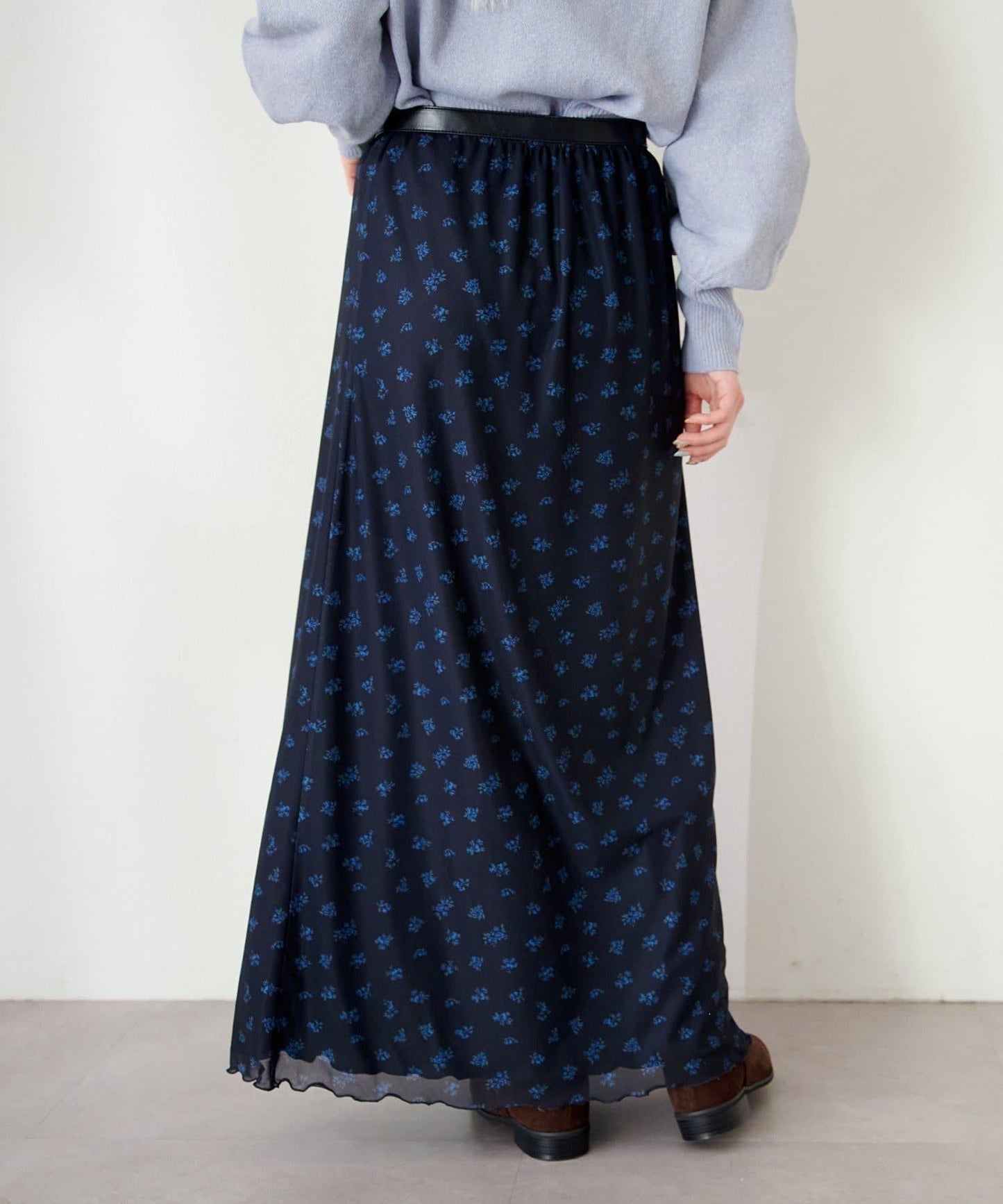 拼接透視半身裙