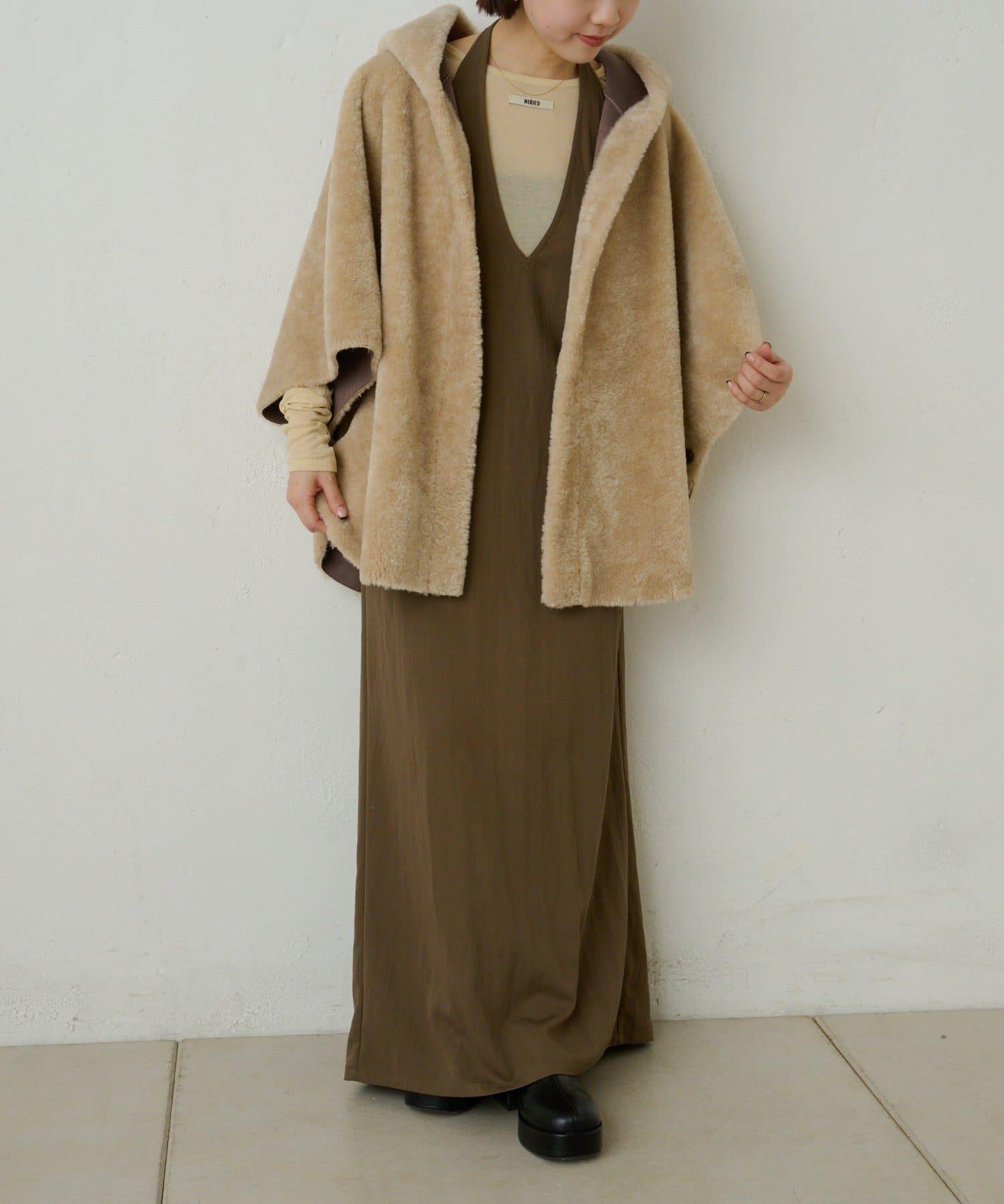 【Omekashi】短款仿毛絨斗篷