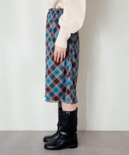 拼接透視半身裙