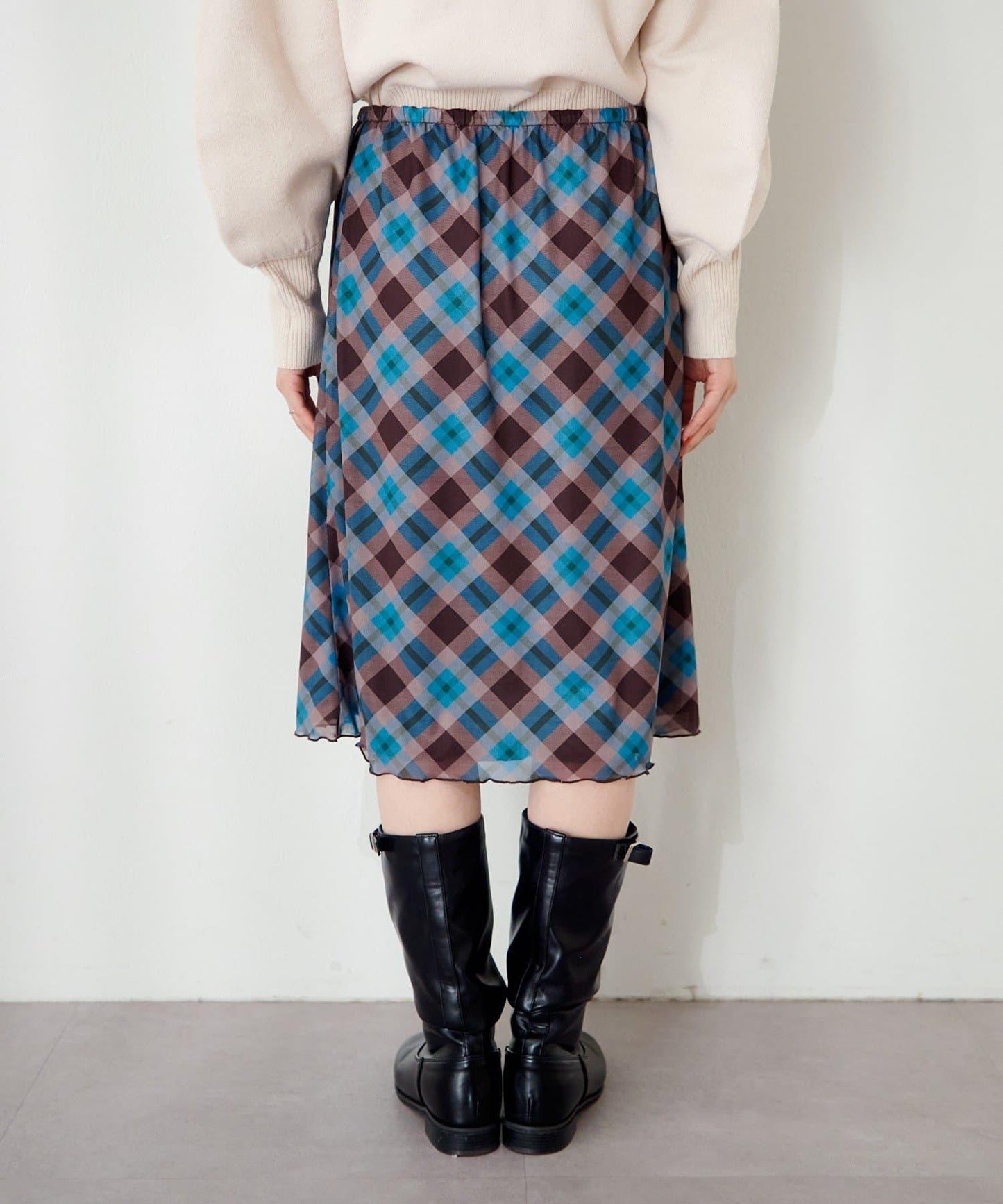 拼接透視半身裙