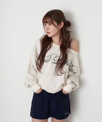 【RAY CASSIN】層疊字母單肩衛衣