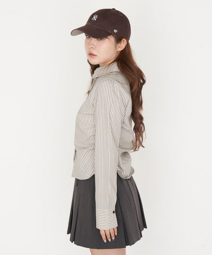 胸部刺繡修身襯衫