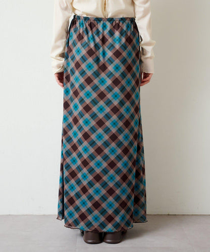 拼接透視半身裙