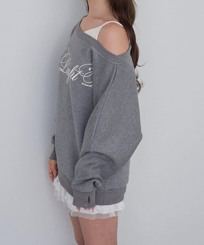 【RAY CASSIN】層疊字母單肩衛衣