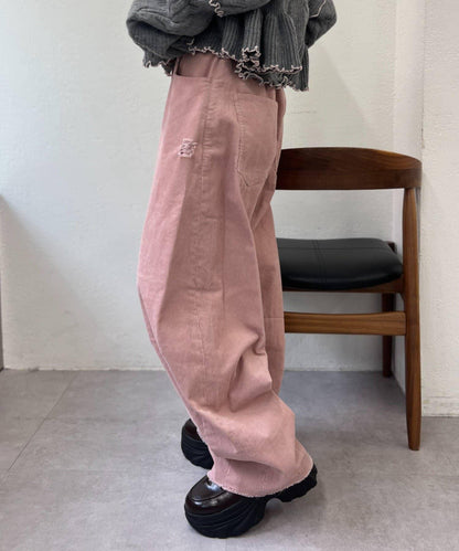 【w closet】燈芯絨破洞褲