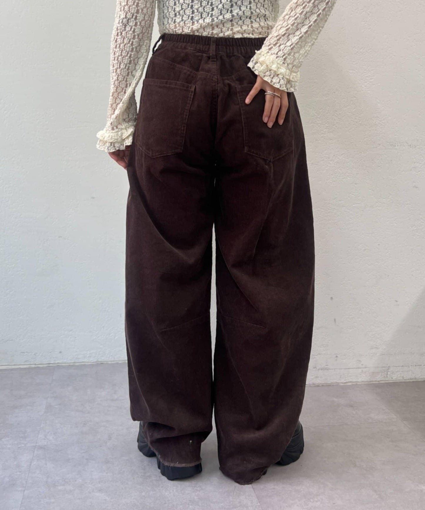 【w closet】燈芯絨破洞褲