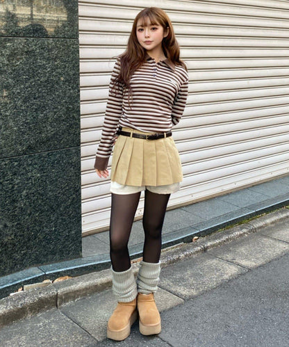 多色條紋胸部刺繡修身POLO衫