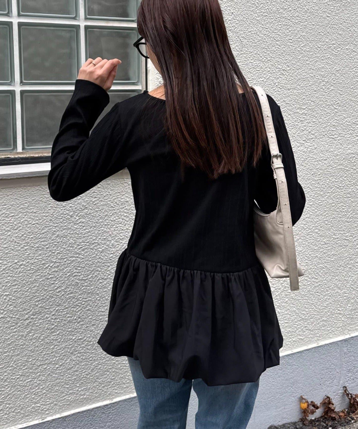 下襬氣球隨機羅紋上衣