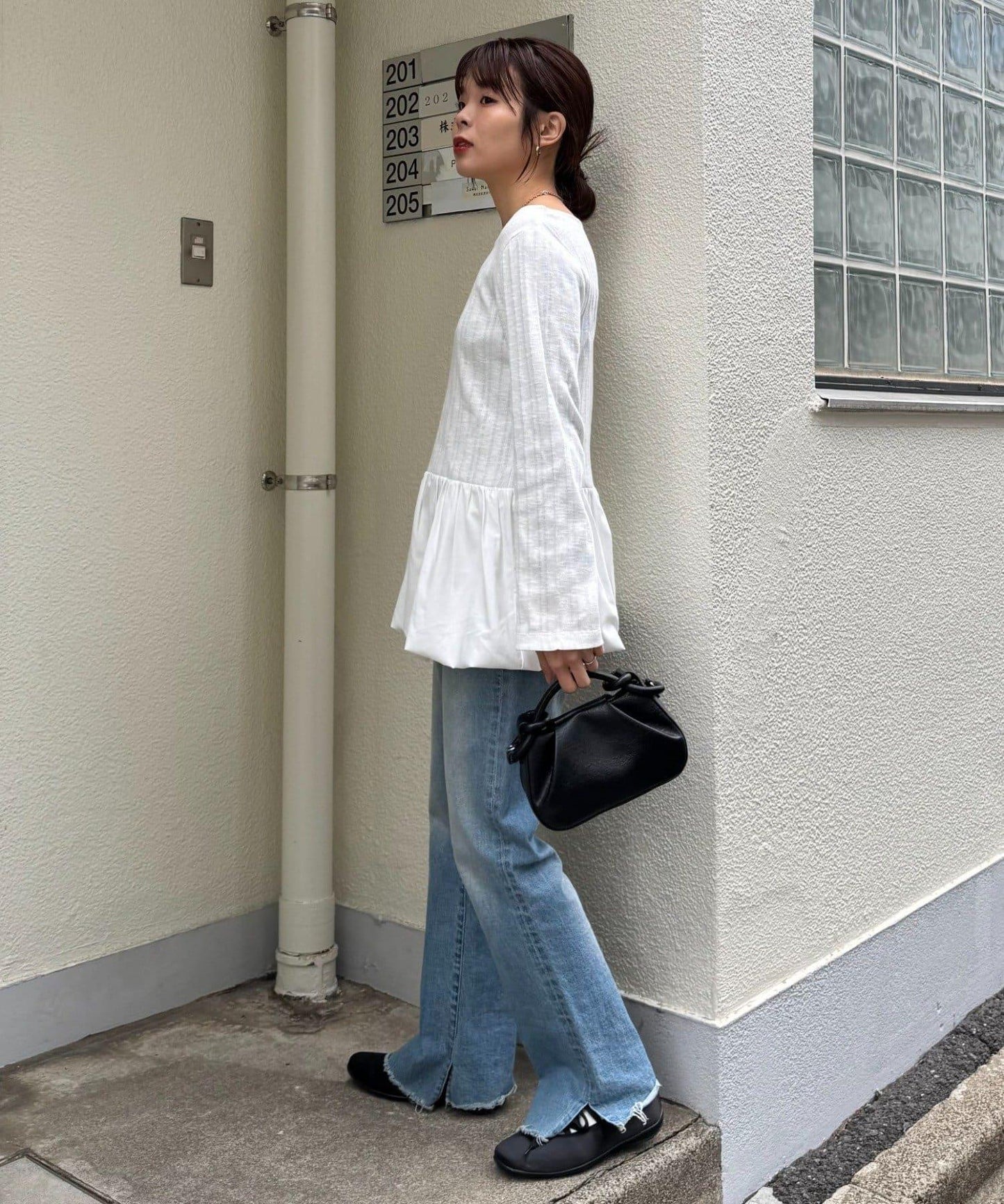 下襬氣球隨機羅紋上衣