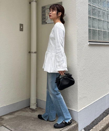 下襬氣球隨機羅紋上衣