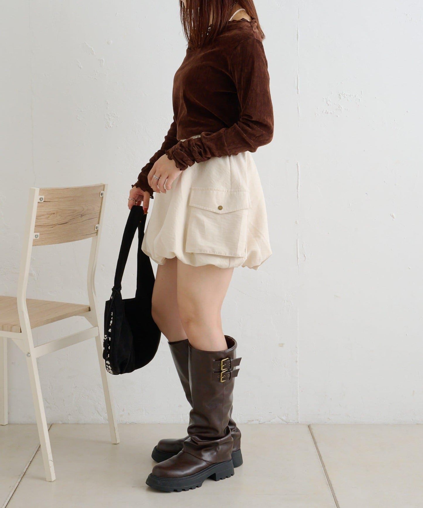 【w closet】泡泡工裝半身裙