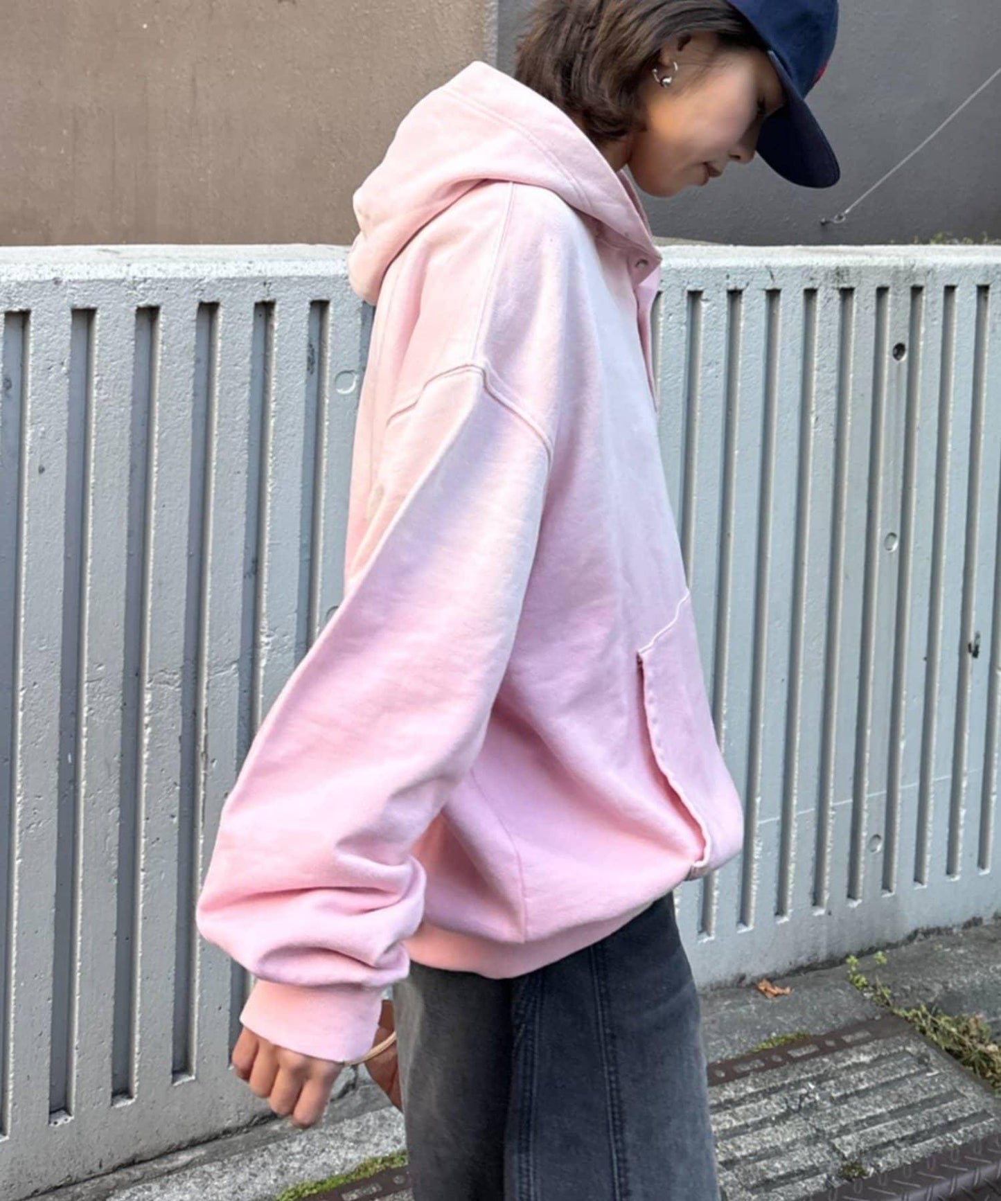 男女同款噴塗工藝亨利扣連帽衛衣