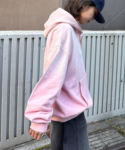 男女同款噴塗工藝亨利扣連帽衛衣