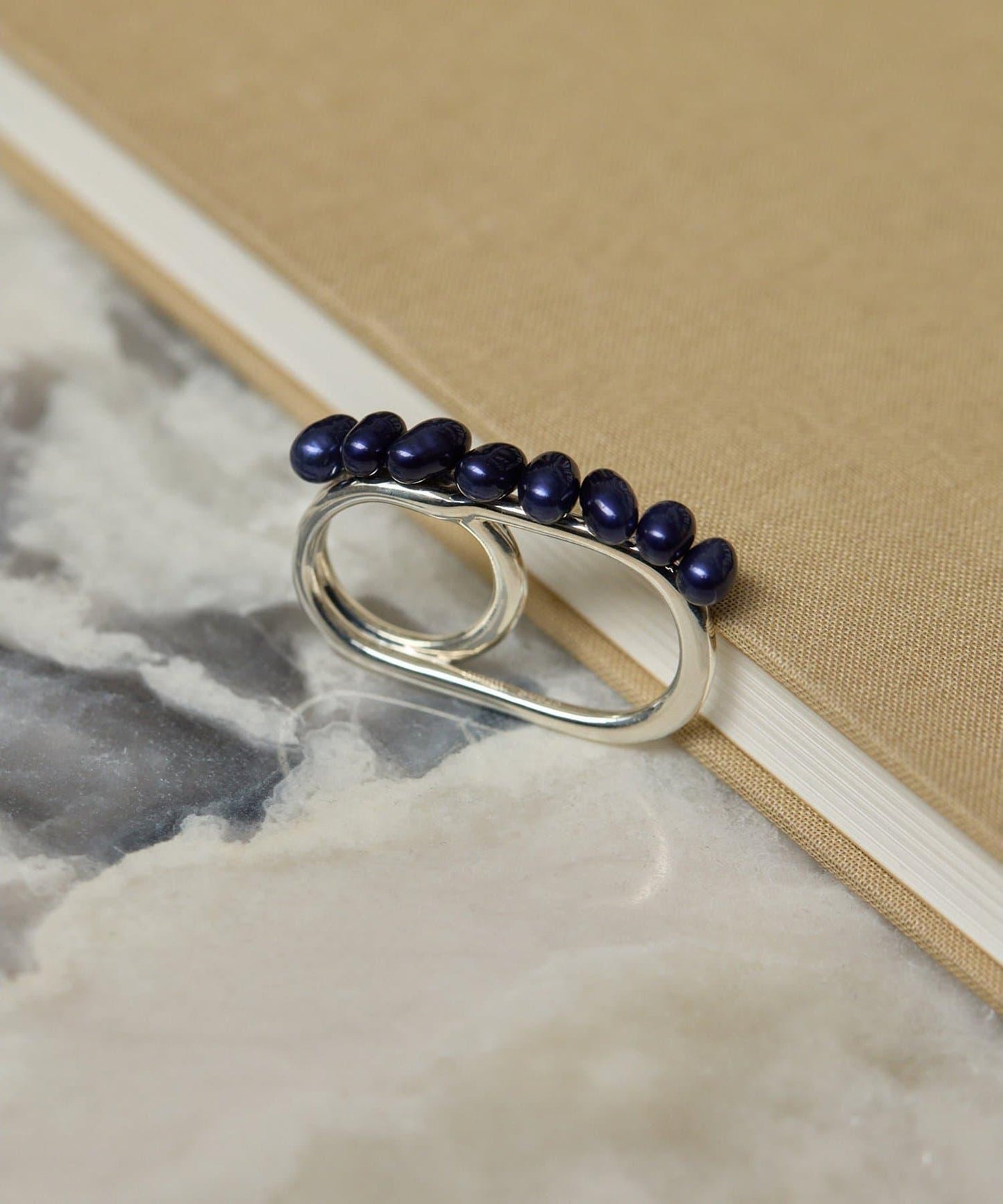 【Hoaw.】珍珠雙環戒指