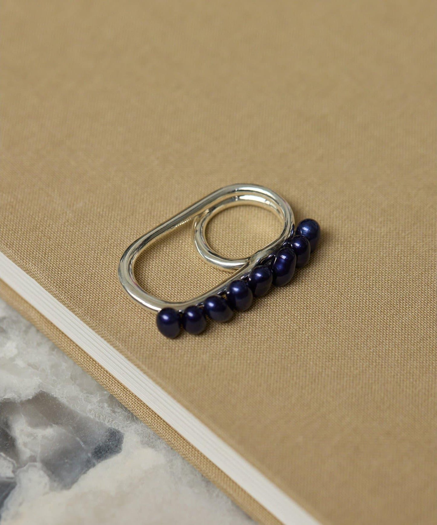 【Hoaw.】珍珠雙環戒指