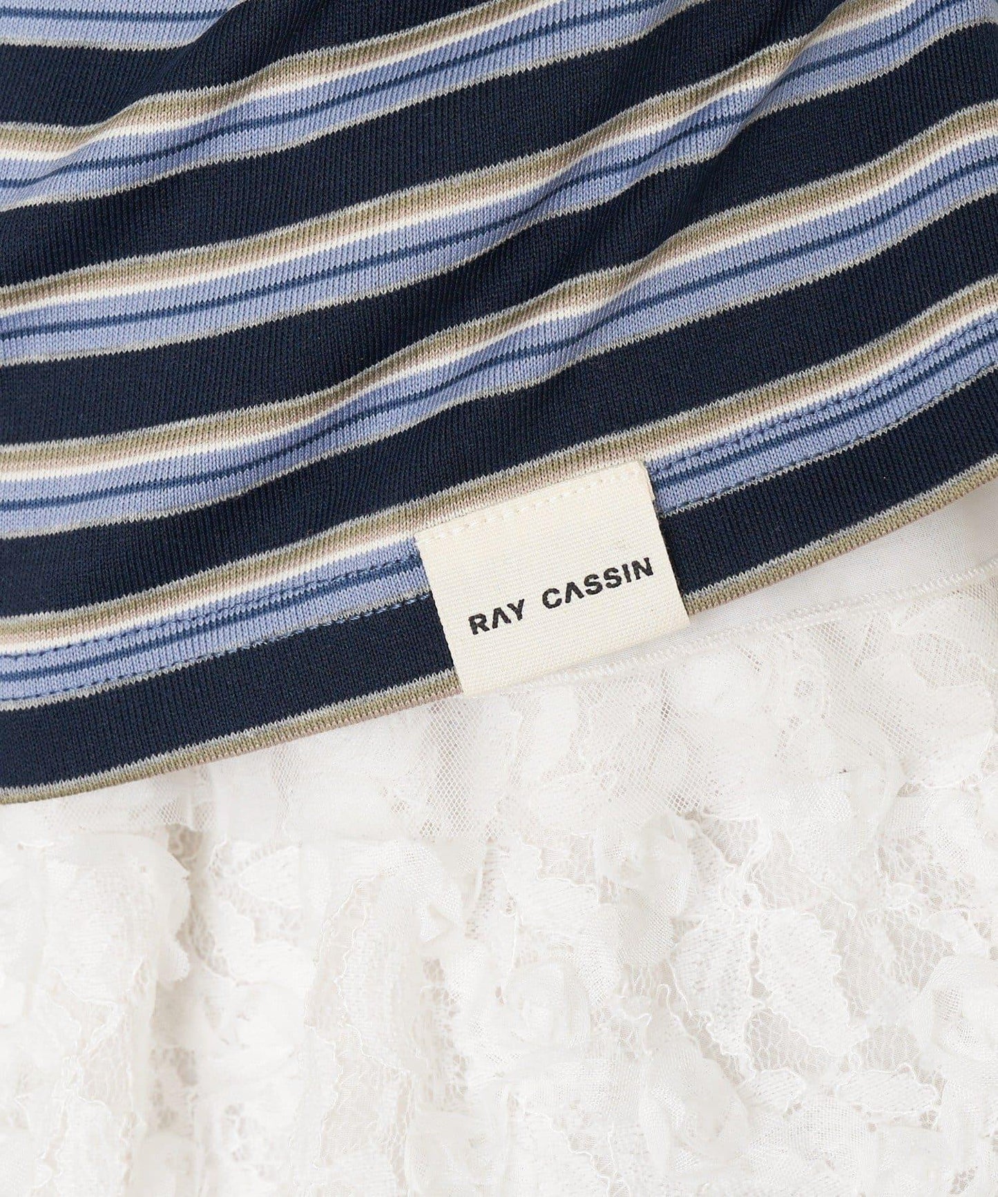 多色條紋胸部刺繡修身POLO衫