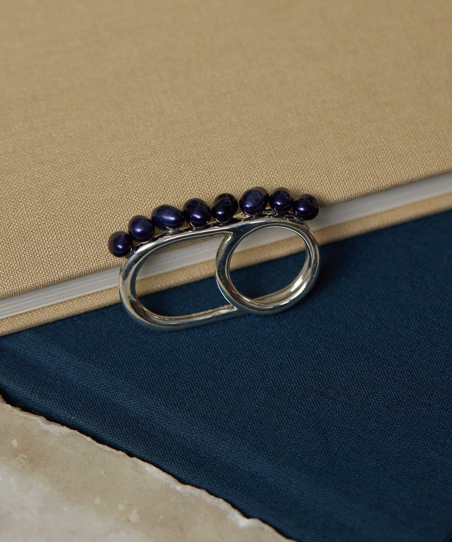 【Hoaw.】珍珠雙環戒指