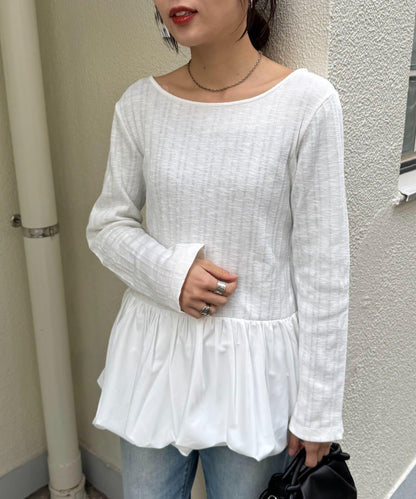 下襬氣球隨機羅紋上衣