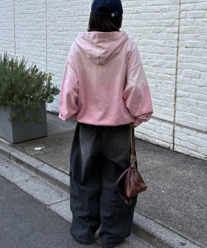 男女同款噴塗工藝亨利扣連帽衛衣