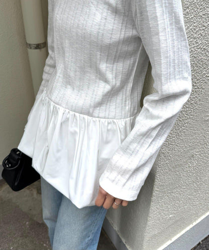 下襬氣球隨機羅紋上衣