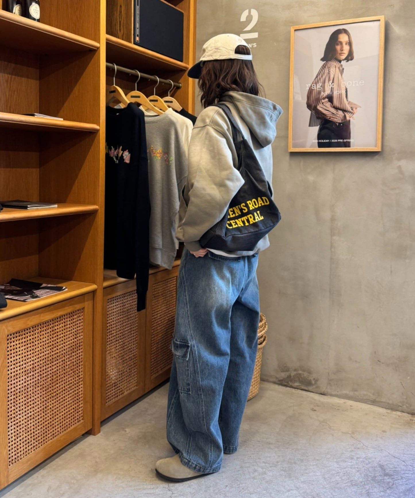 男女同款噴塗工藝亨利扣連帽衛衣