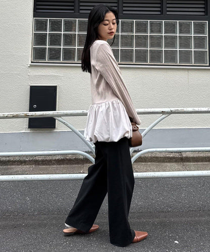 下襬氣球隨機羅紋上衣