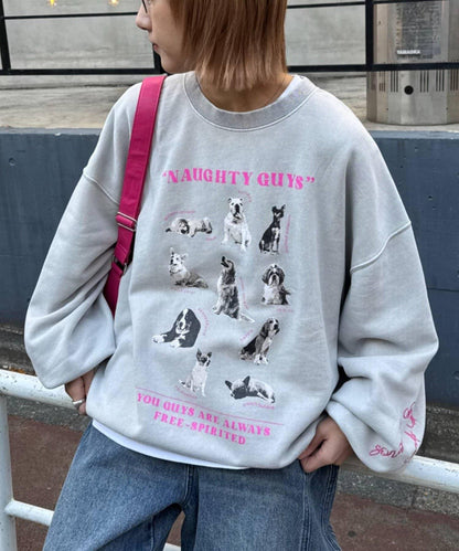 DOG印花刺繡復古衛衣