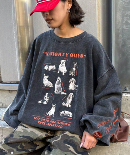 DOG印花刺繡復古衛衣