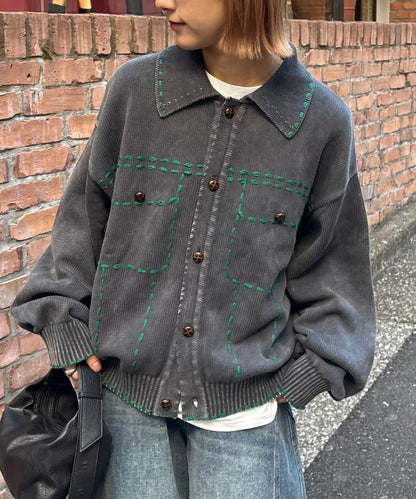 【SOUNDS GOOOOD】成品染色針織夾克