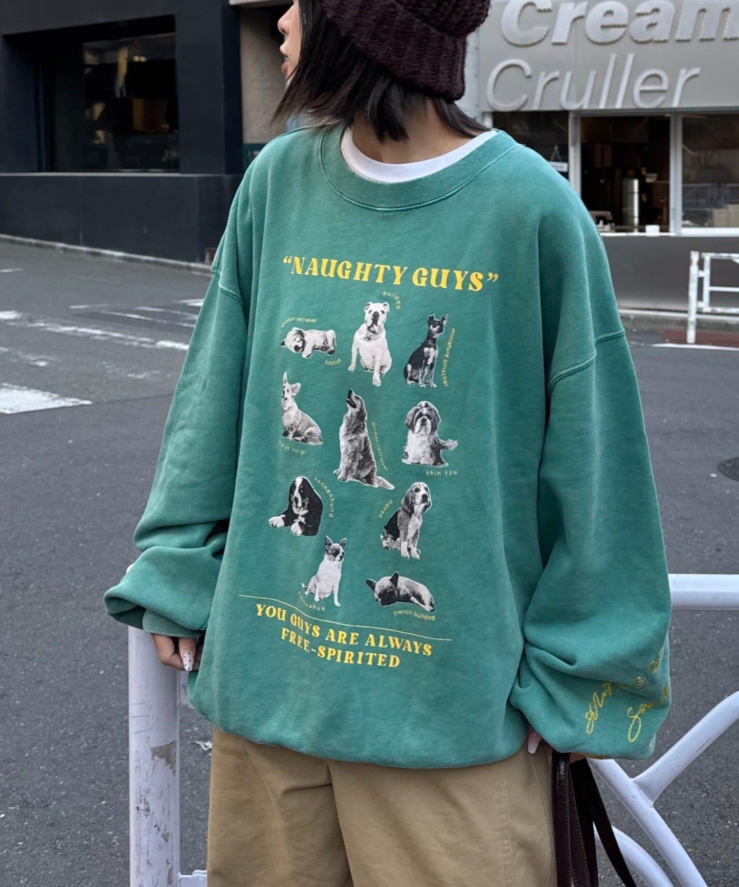 DOG印花刺繡復古衛衣