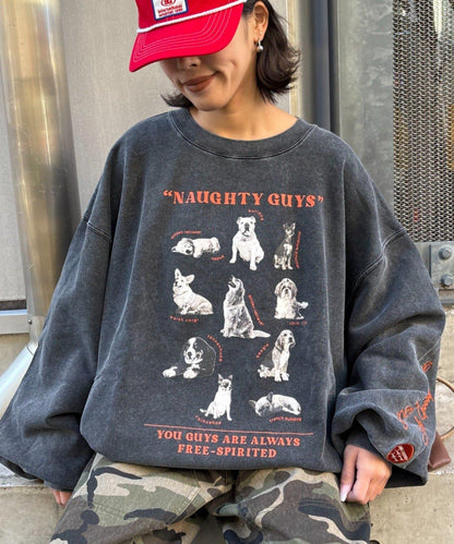 DOG印花刺繡復古衛衣