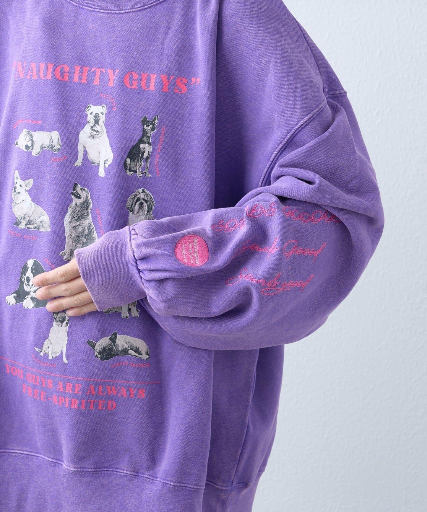 DOG印花刺繡復古衛衣