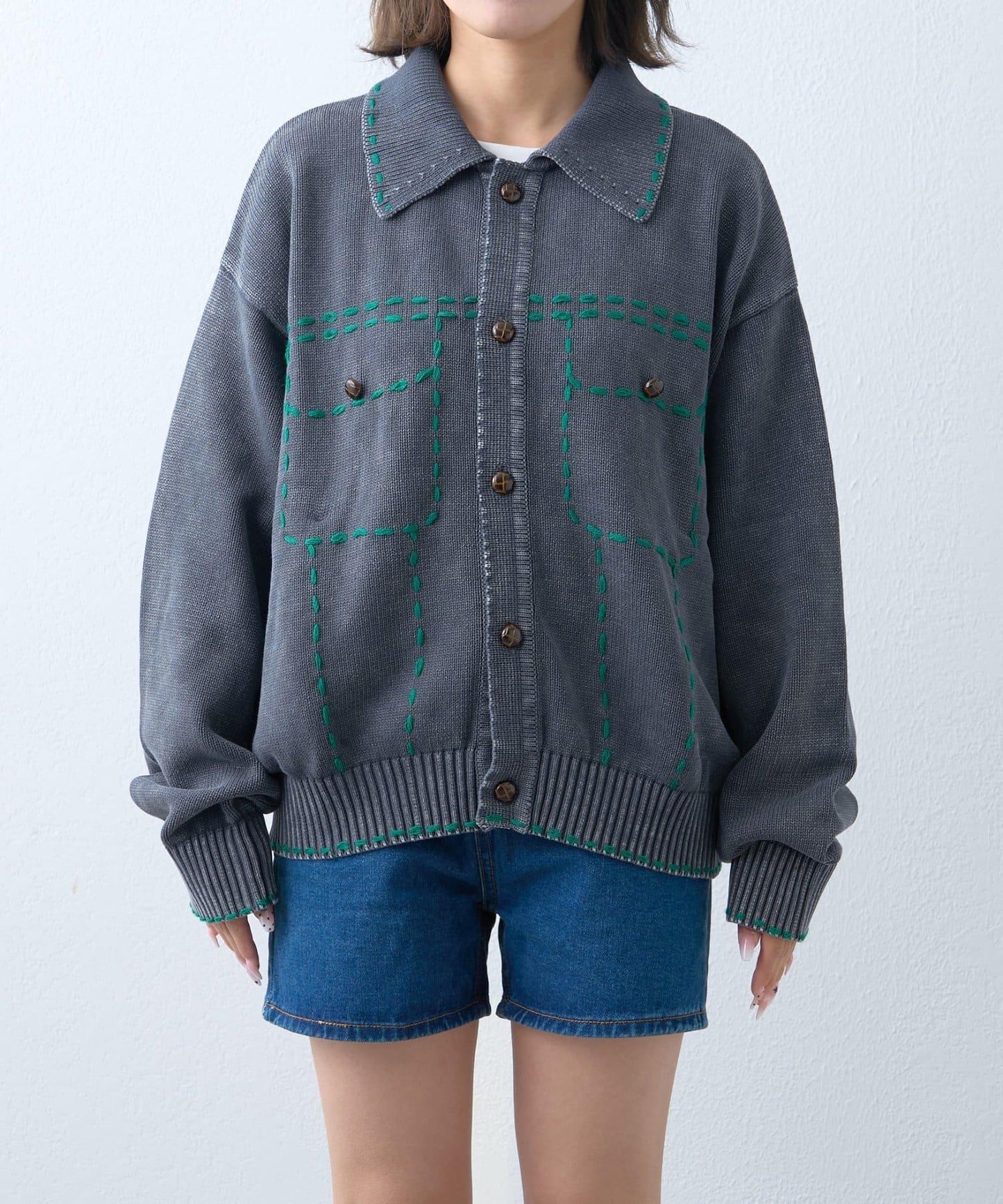 【SOUNDS GOOOOD】成品染色針織夾克