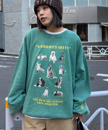 DOG印花刺繡復古衛衣