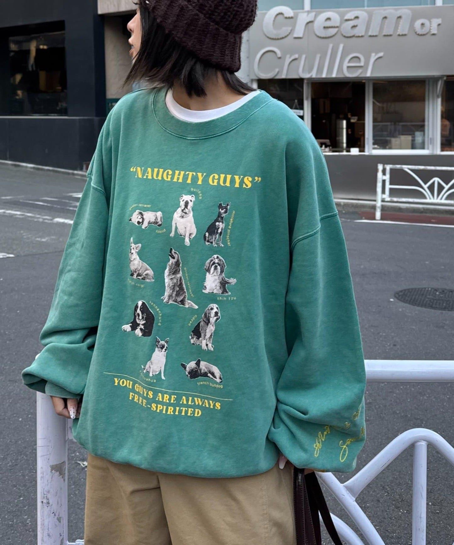 DOG印花刺繡復古衛衣