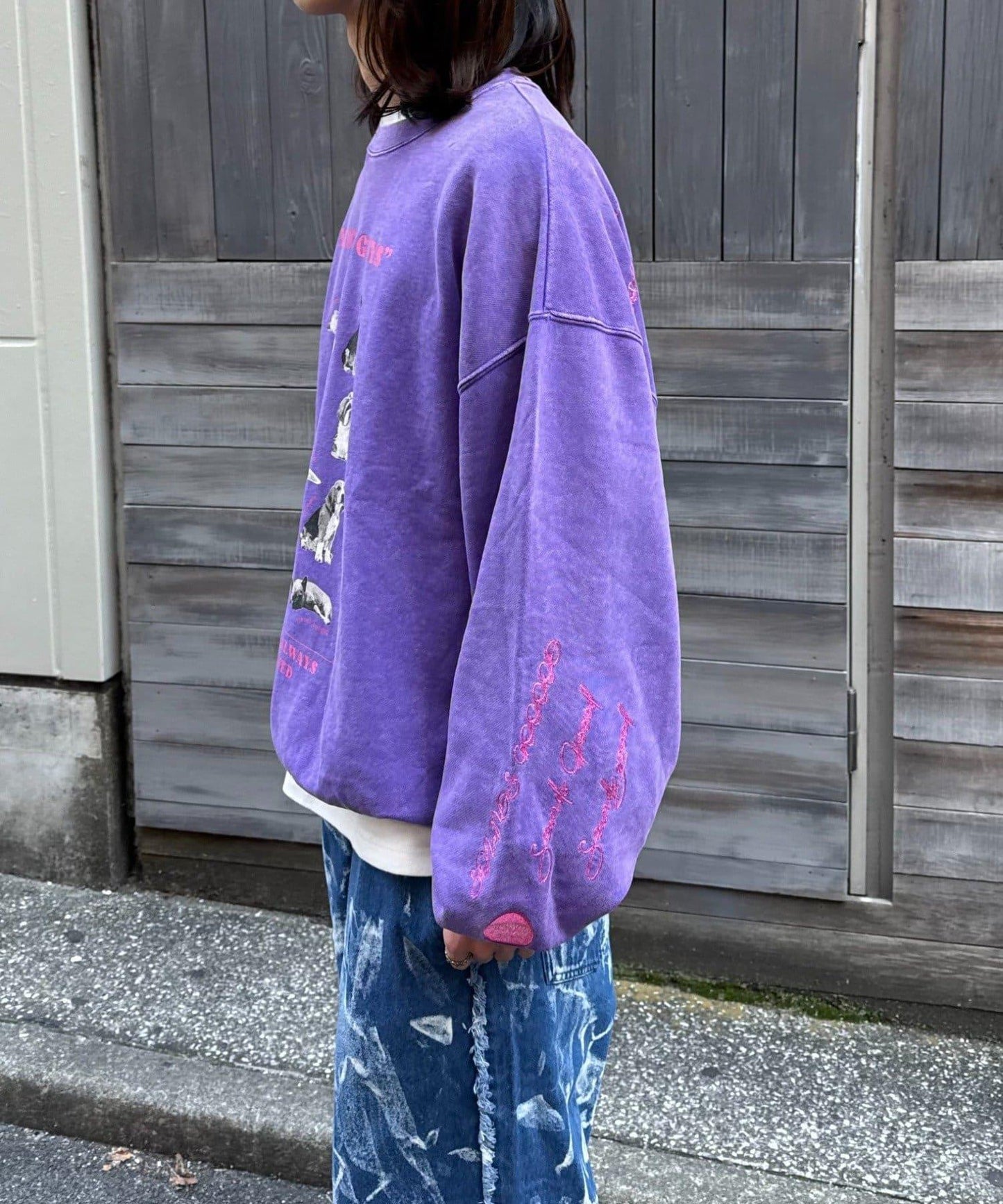 DOG印花刺繡復古衛衣