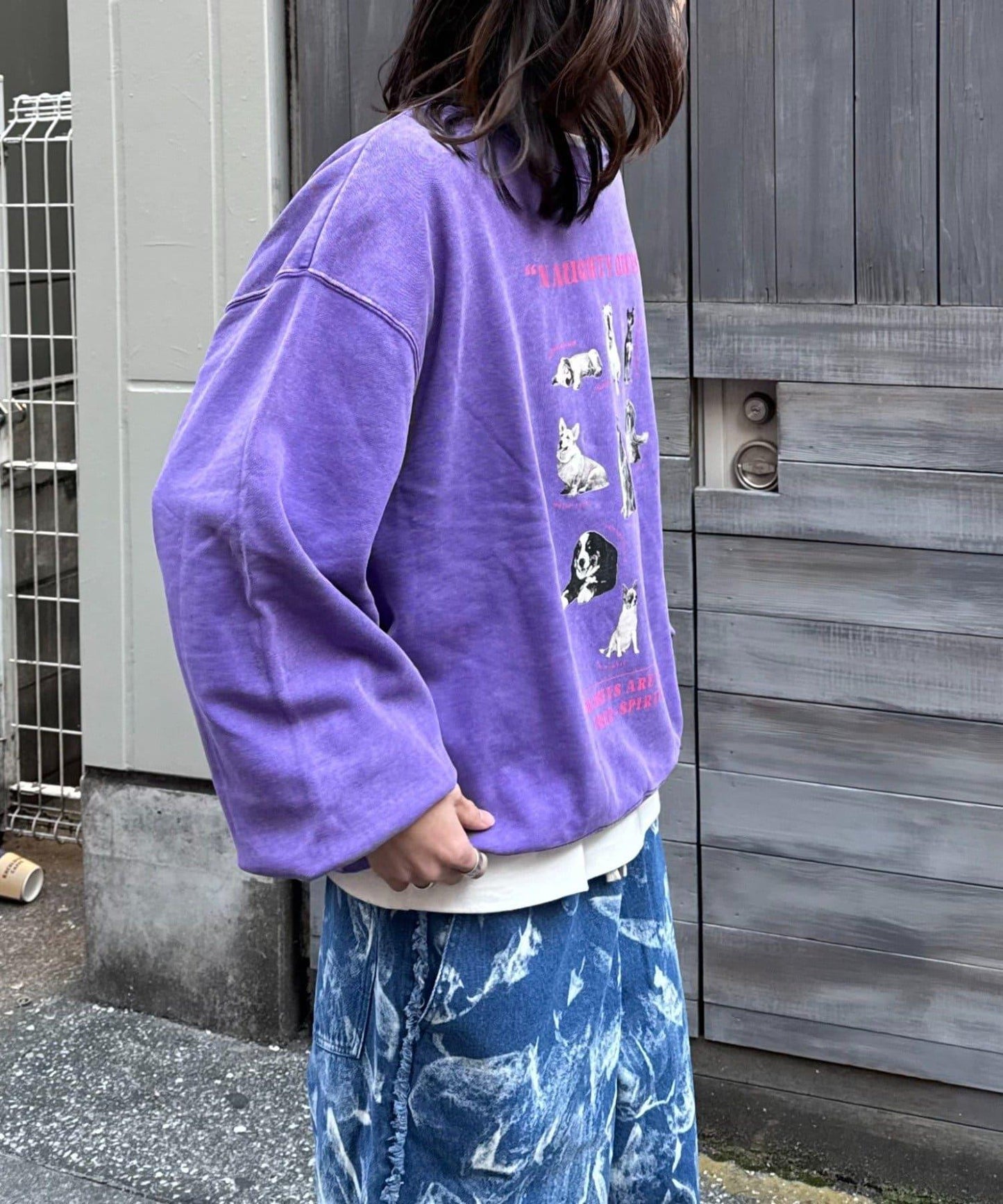 DOG印花刺繡復古衛衣