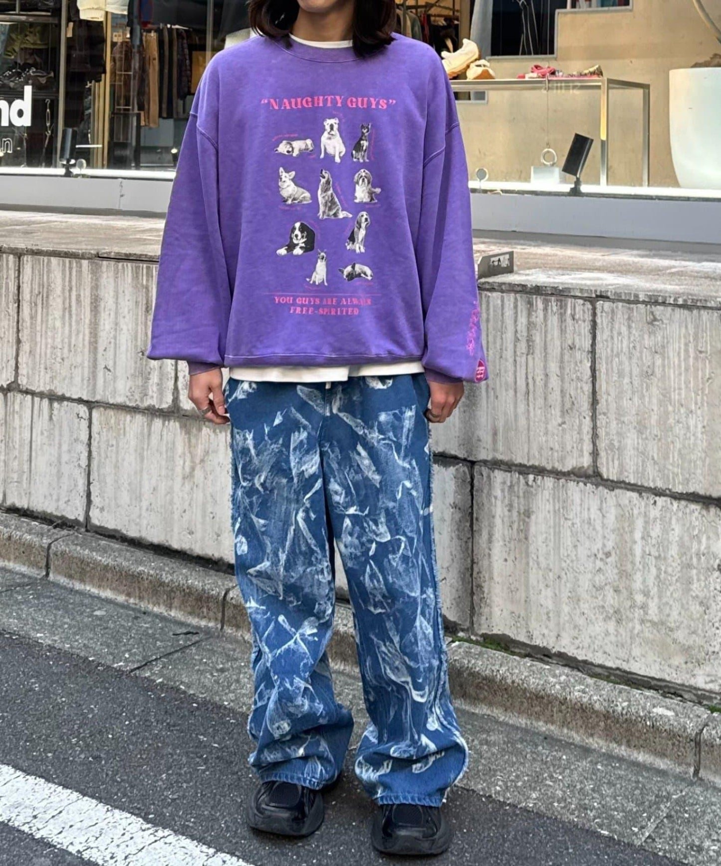 DOG印花刺繡復古衛衣