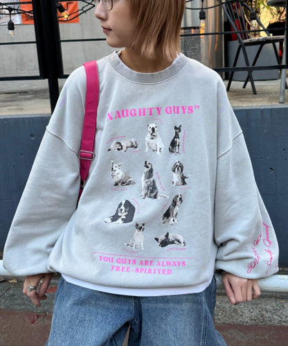 DOG印花刺繡復古衛衣