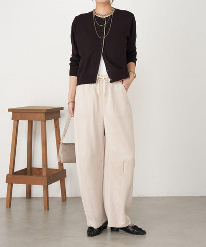 層疊風麂皮彎曲褲