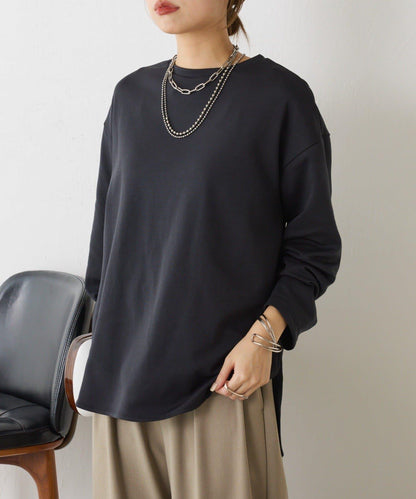 下襬圓弧彈力針織衫