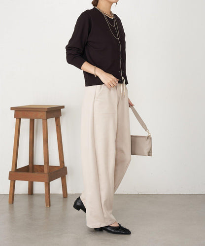 層疊風麂皮彎曲褲