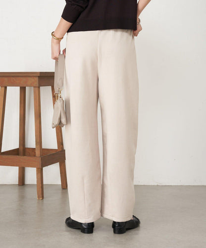 層疊風麂皮彎曲褲