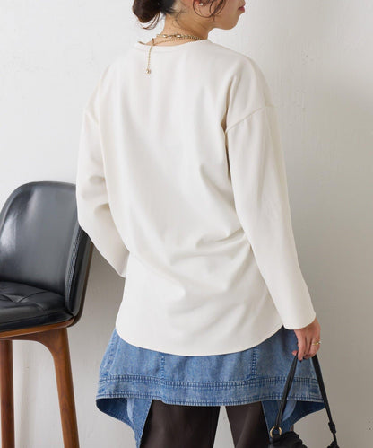 下襬圓弧彈力針織衫