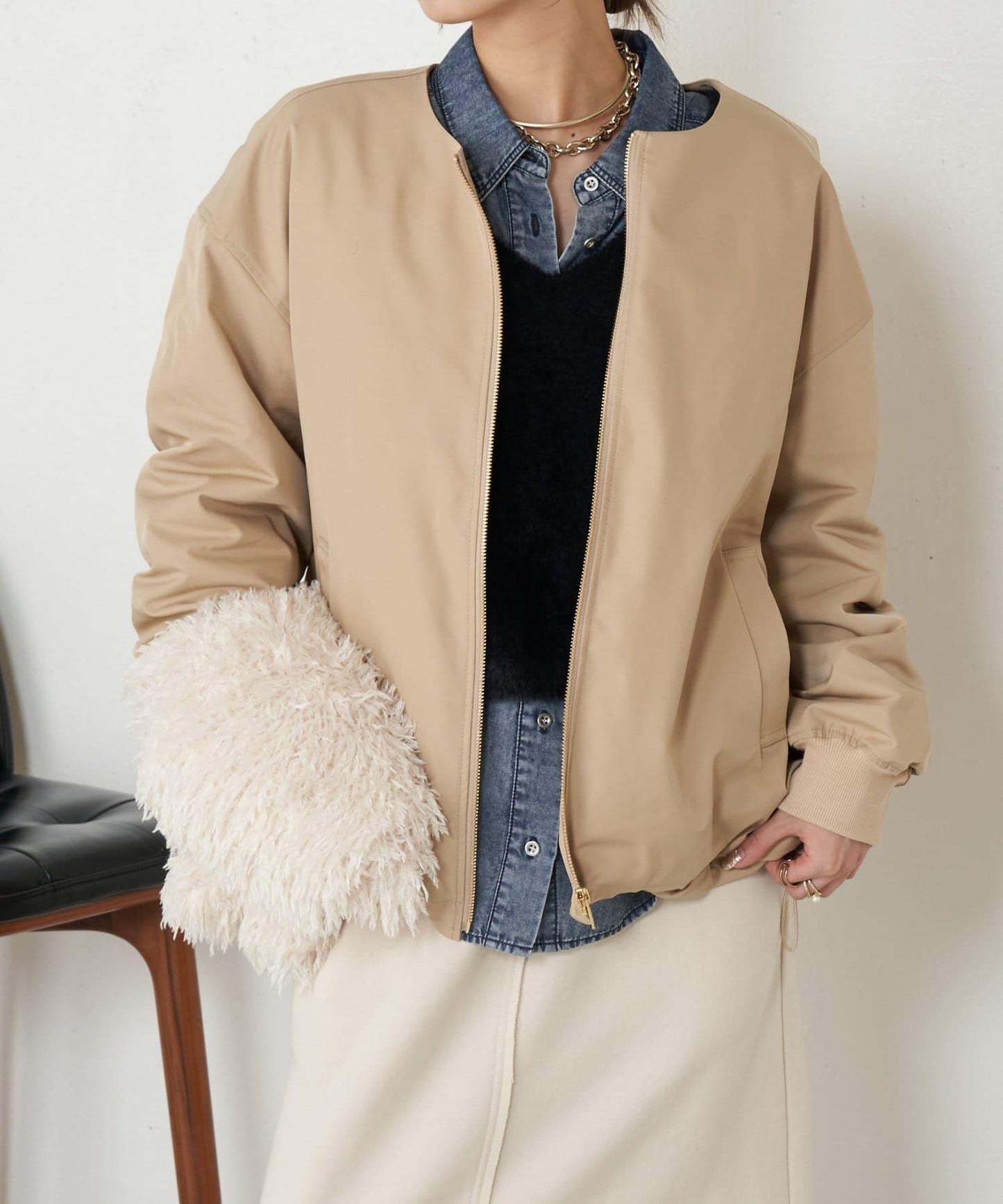 中棉後褶皺大衣