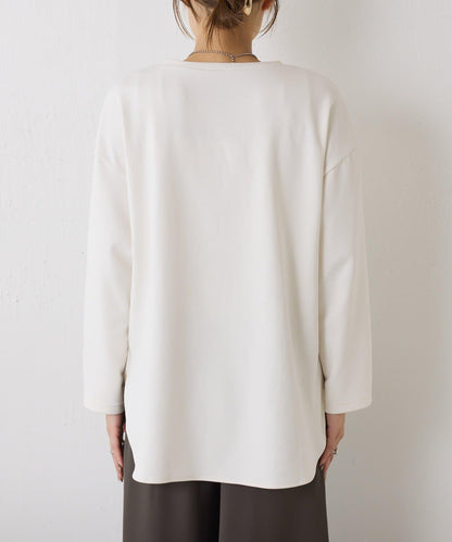 下襬圓弧彈力針織衫