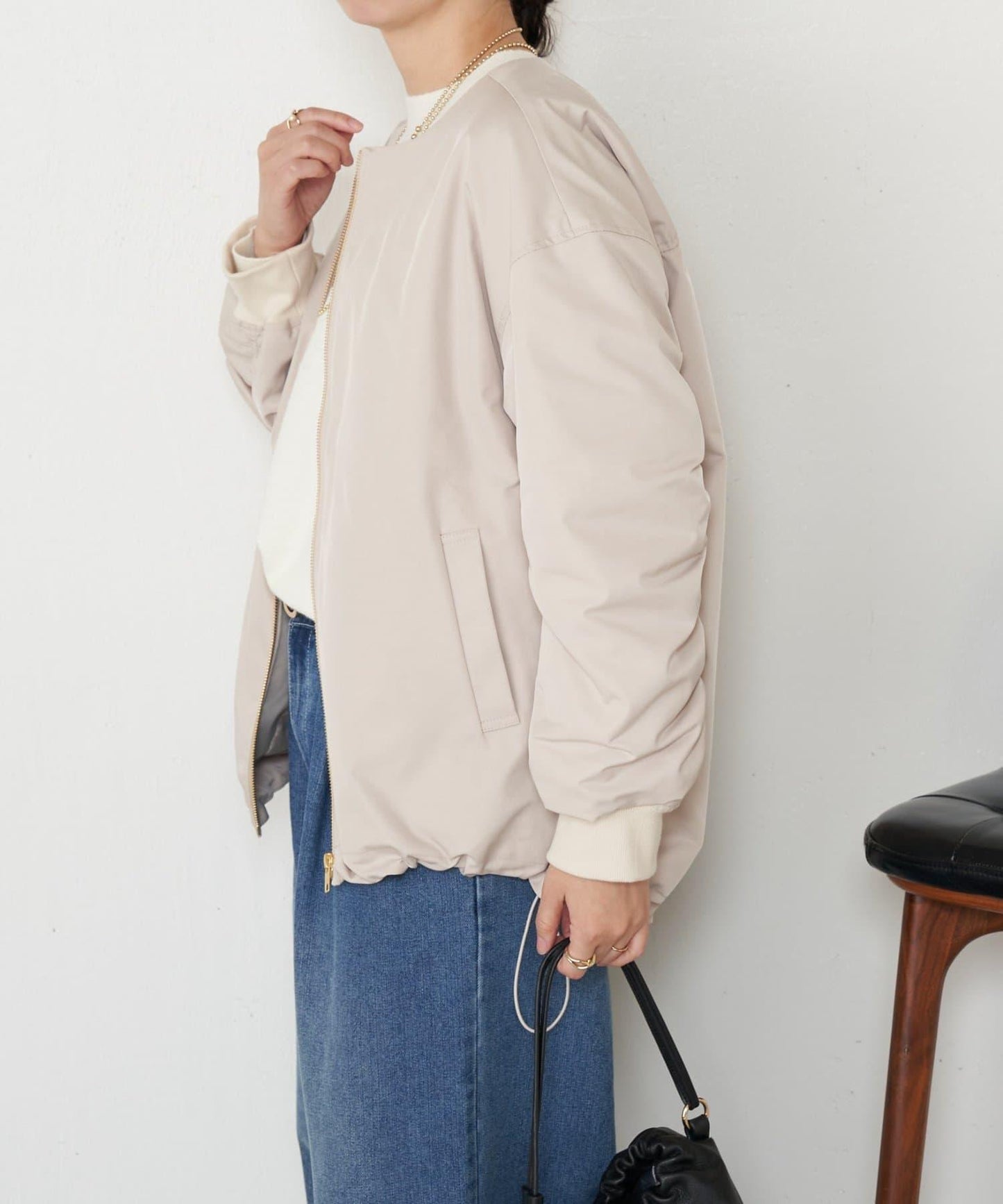 中棉後褶皺大衣