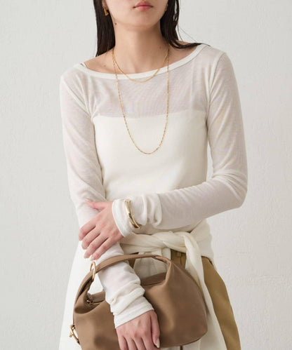 圓領透視長袖T恤