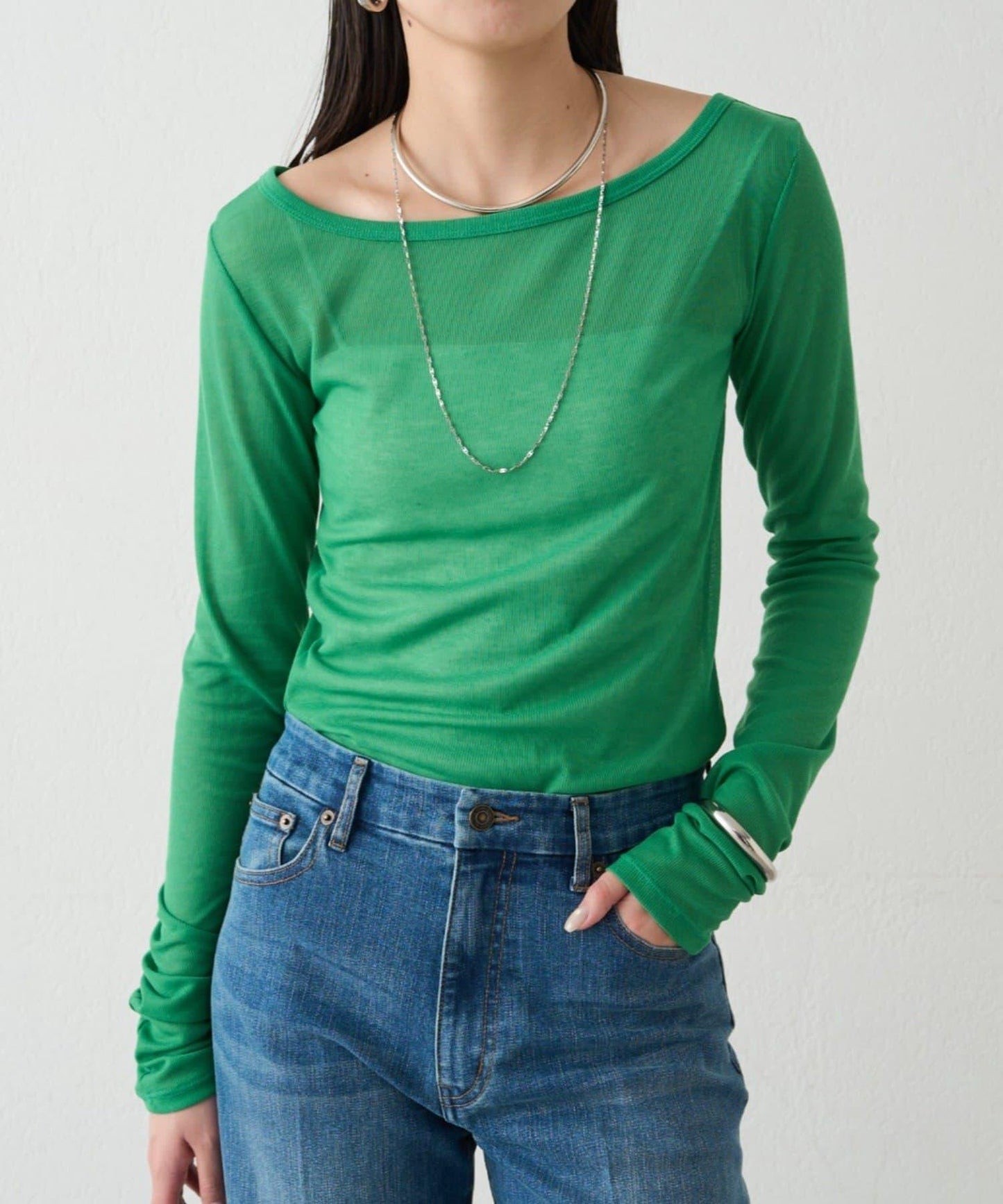 圓領透視長袖T恤