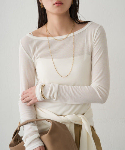 圓領透視長袖T恤